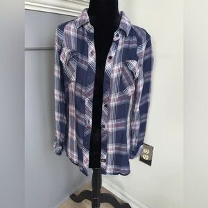 Rails Women’s Long Sleeve Plaid Button Down Flannel Shirt Size XS Top